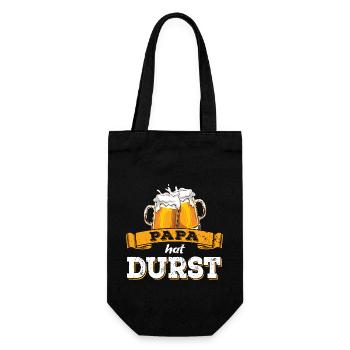 Papa hat Durst - Vatertag - Trinken - Männertag - Geschenkbeutel für Flaschen - Schwarz - Vorne