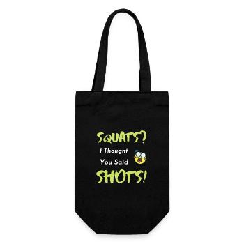 Squats or Shots Saying - Gift Bag for Bottles - black - Front