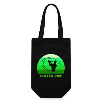 golf, golfer, golffan - Geschenkbeutel für Flaschen - Schwarz - Vorne