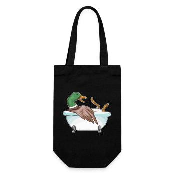 Duck Bathing Bathtub - Gift Bag for Bottles - black - Front