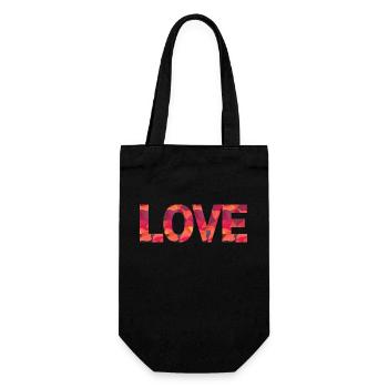 Love - Gift Bag for Bottles - black - Front