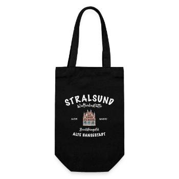 Stralsund, Old Town, Drawing Wulflamshaus - Gift Bag for Bottles - black - Front