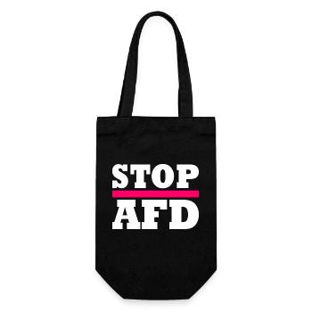 Stop afd - Geschenkbeutel für Flaschen - Schwarz - Vorne