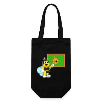 Bee Teacher Pointing Stick School - Gift Bag for Bottles - black - Front