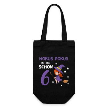 6. Geburtstag Hexerei Zauberei Hexe - Geschenkbeutel für Flaschen - Schwarz - Vorne