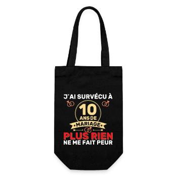 10 Ans De Mariage Noces De Coton Cadeau Mari 10eme - Sac à bouteille - noir - Devant
