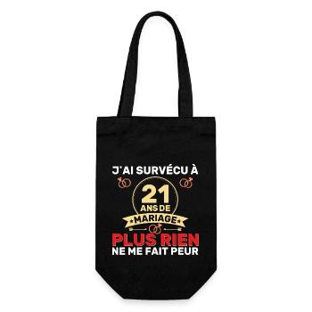 21 Ans De Mariage Noces De Coton Cadeau Mari 21eme - Sac à bouteille - noir - Devant
