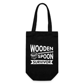 Wooden Spoon Survivor - Gift Bag for Bottles - black - Front