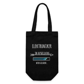 Elektroniker Ausbildung Beruf Elektrik - Geschenkbeutel für Flaschen - Schwarz - Vorne