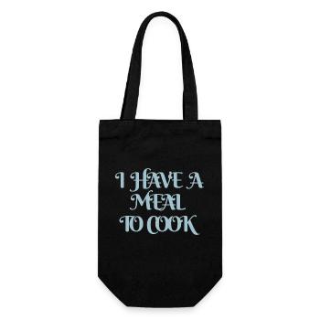 i have a meal to cook design for cooking evenings - Gift Bag for Bottles - black - Front