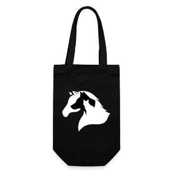Pferd, Hund, Katze-Silhouette - Geschenkbeutel für Flaschen - Schwarz - Vorne