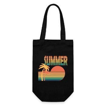 Retro Sunset Summer Vibe Design - Gift Bag for Bottles - black - Front