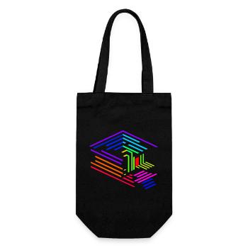 Line geometry of an object in rainbow colors - Gift Bag for Bottles - black - Front