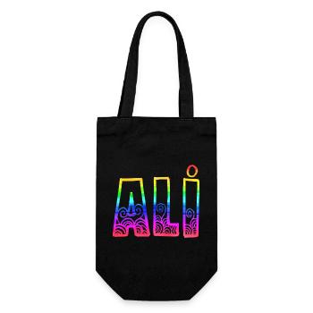 ali rs regenbogen - Geschenkbeutel für Flaschen - Schwarz - Vorne