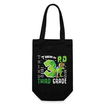 3. Klasse Dino T-Rex - Geschenkbeutel für Flaschen - Schwarz - Vorne
