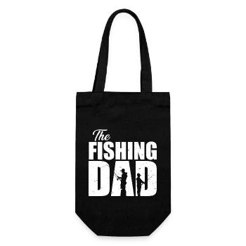 Angler Papa Angelfreund Vater Sohn - Geschenkbeutel für Flaschen - Schwarz - Vorne