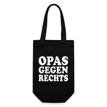 Opas gegen rechts - Geschenkbeutel für Flaschen - Schwarz - Vorne