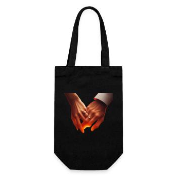 Hold hands - Gift Bag for Bottles - black - Front