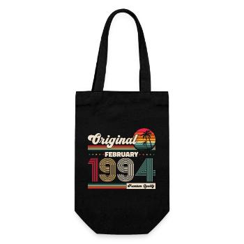 30. Geburtstag Original Februar Jahrgang 1994 - Geschenkbeutel für Flaschen - Schwarz - Vorne