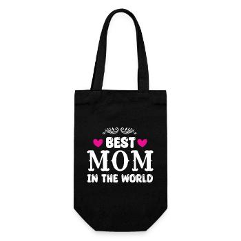 Beste Mama der Welt - Geschenkbeutel für Flaschen - Schwarz - Vorne