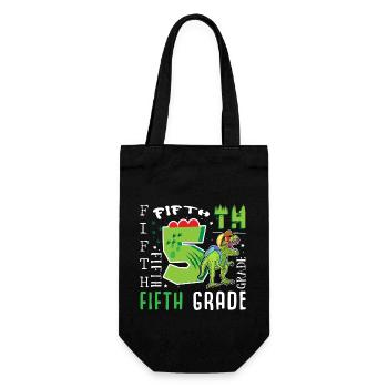 5. Klasse Dino T-Rex - Geschenkbeutel für Flaschen - Schwarz - Vorne