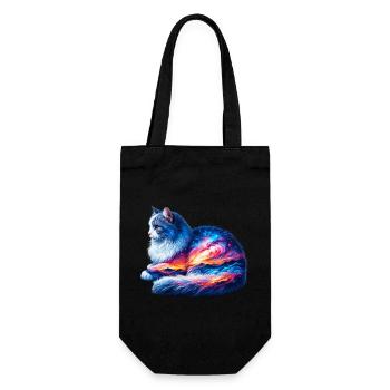 Katze - Geschenkbeutel für Flaschen - Schwarz - Vorne