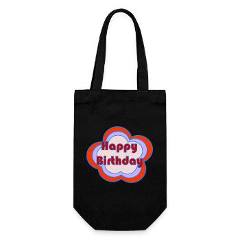 HAPPY BIRTHDAY. HAPPY BIRTHDAY. ANNIVERSARY. - Gift Bag for Bottles - black - Front