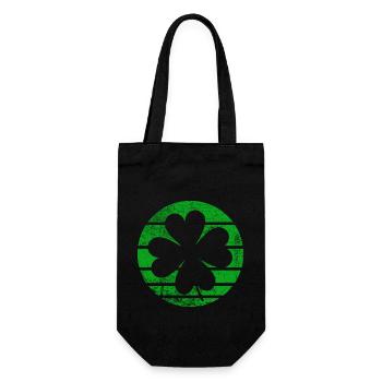 Happy St. Patrick's Day Shamrocks - Gift Bag for Bottles - black - Front