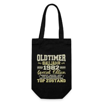 Jahrgang 1982 geboren Retro Geburtstag Vintage - Geschenkbeutel für Flaschen - Schwarz - Vorne