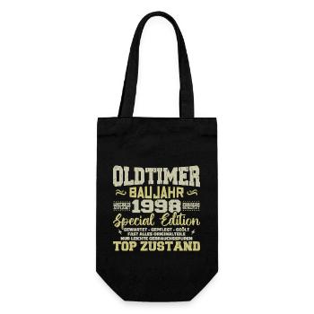 Jahrgang 1998 geboren Retro Geburtstag Vintage - Geschenkbeutel für Flaschen - Schwarz - Vorne