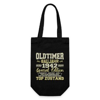 Jahrgang 1942 geboren Retro Geburtstag Vintage - Geschenkbeutel für Flaschen - Schwarz - Vorne