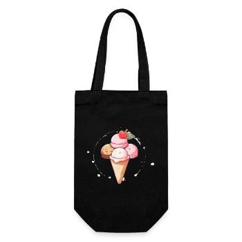 IceCream - Geschenkbeutel für Flaschen - Schwarz - Vorne