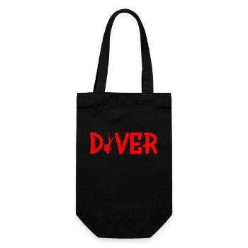 Diver Diving - Geschenkbeutel für Flaschen - Schwarz - Vorne