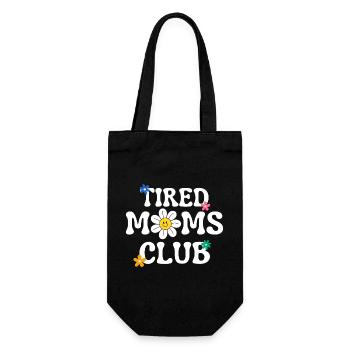 Tired Moms Club With Groovy Text - Gift Bag for Bottles - black - Front
