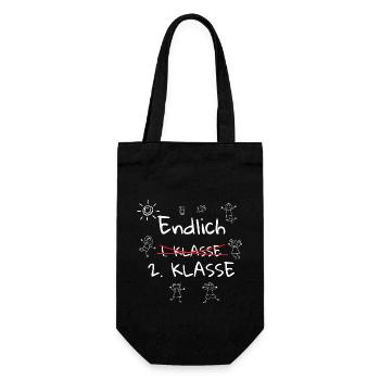 Finally 2nd Grade Schoolchild Second Grade - Gift Bag for Bottles - black - Front