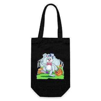 Easter Bunny With Colorful Egg Basket - Geschenkbeutel für Flaschen - Schwarz - Vorne
