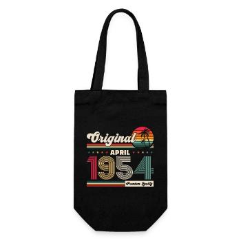 70. Geburtstag Mann Original April Jahrgang 1954 - Geschenkbeutel für Flaschen - Schwarz - Vorne
