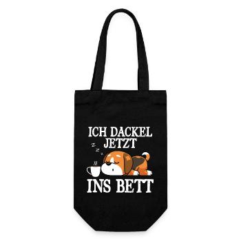 I Dachshund Now In Bed Sleep Shirt Dachshund - Gift Bag for Bottles - black - Front