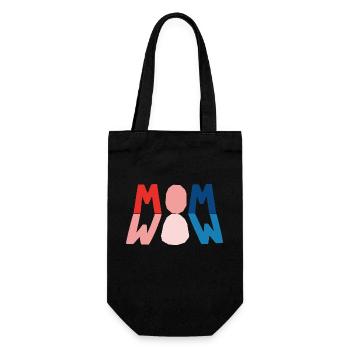 MOM=WOW - Geschenkbeutel für Flaschen - Schwarz - Vorne