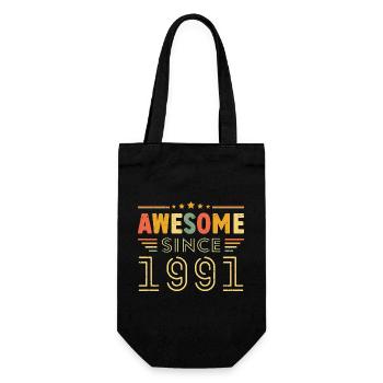 Vintage Legend 1991 Gift from 1991 - Born in 1991 - Gift Bag for Bottles - black - Front