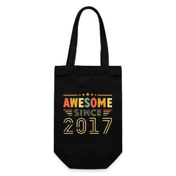 Vintage Legend 2017 Geschenk von 2017 - Jahrgang 2017 - Geschenkbeutel für Flaschen - Schwarz - Vorne
