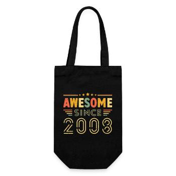 Vintage Legend 2008 Geschenk von 2008 - Jahrgang 2008 - Geschenkbeutel für Flaschen - Schwarz - Vorne