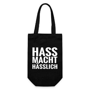 Hass macht hässlich - Geschenkbeutel für Flaschen - Schwarz - Vorne