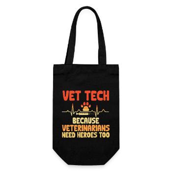 Vet Tech Veterinary Medicine Veterinary Technician - Gift Bag for Bottles - black - Front