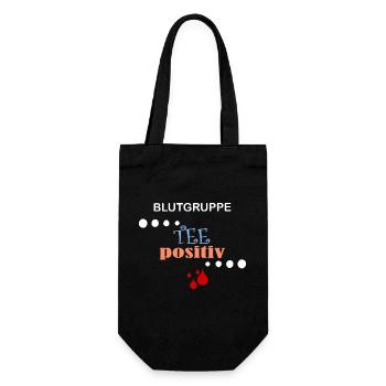 Blutgruppe TEE positiv - Geschenkbeutel für Flaschen - Schwarz - Vorne