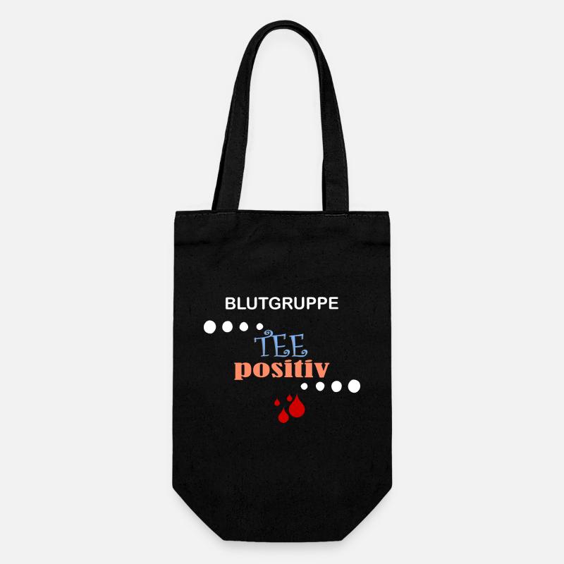 Blutgruppe TEE positiv - Geschenkbeutel für Flaschen - Schwarz