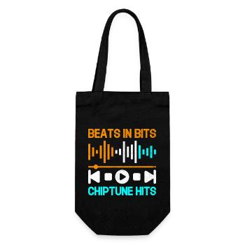 Chiptune Music Lover Groove zu den Bleeps und Bloo - Geschenkbeutel für Flaschen - Schwarz - Vorne