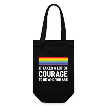 LGBTQ Pride Month – Es braucht viel Mut - Geschenkbeutel für Flaschen - Schwarz - Vorne