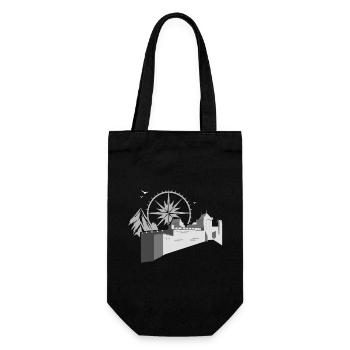 Castle with compass - Gift Bag for Bottles - black - Front