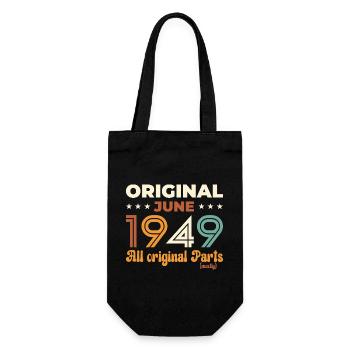Original June 1949 Vintage 1949 Birthday 1949 - Gift Bag for Bottles - black - Front
